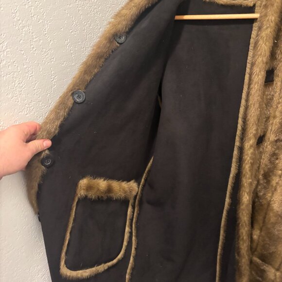 Vintage Faux Fur Reversible Hooded Coat
